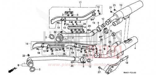 SILENZIATORE DI SCARICO (VT1100CS/CT) VT1100CS di 1995
